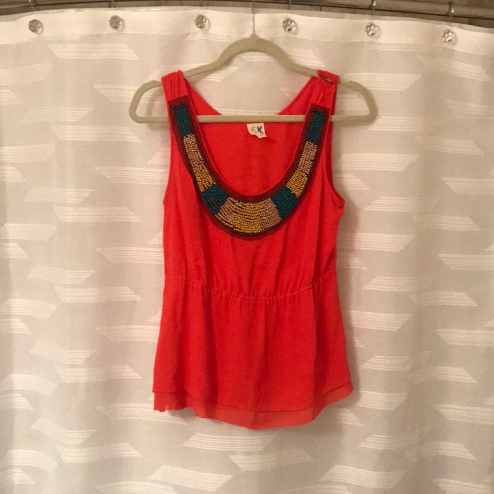 Anthropologie coral top!